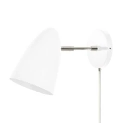 Color Boom Plug-In Sconce - 3" Arm -Cozy Light World 1 boom plugin sconce 3 nickel white