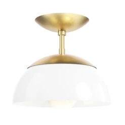 Color Cadbury Flush Mount 10" -Cozy Light World 1 cadburry flush mount 10 brass white