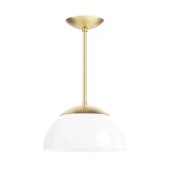 Color Cadbury Pendant 12" -Cozy Light World 1 cadburry pendant 12 brass white