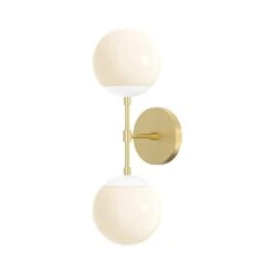 Color Cap Double Sconce 6" -Cozy Light World 1 cap double sconce 6 brass white