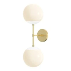 Color Cap Double Sconce 8" -Cozy Light World 1 cap double sconce 8 brass white