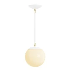 Color Cap Pendant 8" -Cozy Light World 1 cap globe pendant 8 brass white