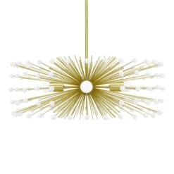 Color Beaded Urchin Chandelier 27" 28 Color Beaded Urchin Chandelier 27" -Cozy Light World 1 color beaded urchin chandelier 27 brass white