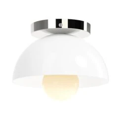 Color Hemi Flush Mount 8" -Cozy Light World 1 hemi flush mount 8 nickel white