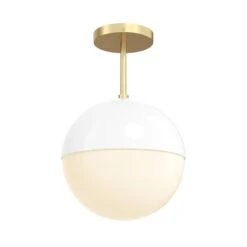 Color Lure Flush Mount 10" -Cozy Light World 1 lure flush mount 10 brass white