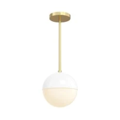 Color Lure Pendant 8" -Cozy Light World 1 lure pendant 8 brass white