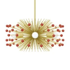 Color Beaded Urchin Chandelier 20" 33 Color Beaded Urchin Chandelier 20" -Cozy Light World 10 beaded urchin chandelier 20 brass ridinghoodred