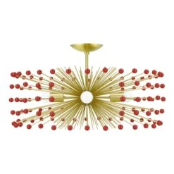 Color Beaded Urchin Flush Mount 27" -Cozy Light World 10 beaded urchin flush mount 27 brass ridinghoodred