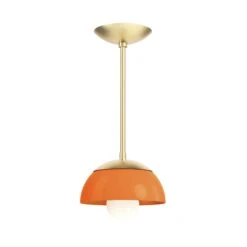 Color Cadbury Pendant 8" -Cozy Light World 10 cadburry pendant 8 brass orange