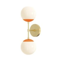 Color Cap Double Sconce 6" -Cozy Light World 10 cap double sconce 6 brass orange
