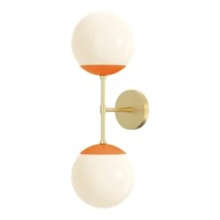 Color Cap Double Sconce 8" -Cozy Light World 10 cap double sconce 8 brass orange