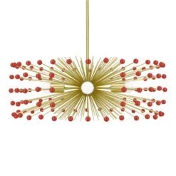 Color Beaded Urchin Chandelier 27"