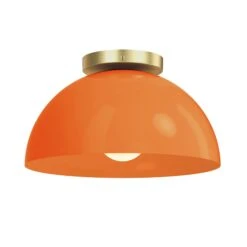 Color Hemi Flush Mount 12" -Cozy Light World 10 hemi flush mount 12 brass orange