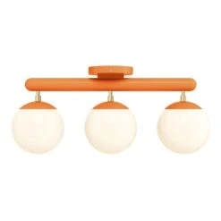 Color Icon 3 Flush Mount -Cozy Light World 10 icon flush mount 3 brass orange