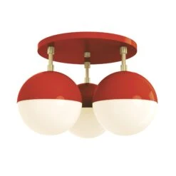 Color Ballsy Flush Mount -Cozy Light World 11 ballsy flush mount brass ridinghoodred