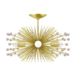 Color Beaded Urchin Flush Mount 20" -Cozy Light World 11 beaded urchin flush mount brass barely
