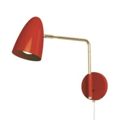 Color Boom Swing Arm Plug-in Sconce - 9" Arm -Cozy Light World 11 boom swing arm sconce plug in 9 brass riding hood red