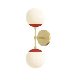 Color Cap Double Sconce 6" -Cozy Light World 11 cap double sconce 6 brass ridinghoodred