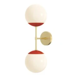 Color Cap Double Sconce 8" -Cozy Light World 11 cap double sconce 8 brass ridinghoodred