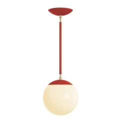 Color Cap Pendant 8" -Cozy Light World 11 cap globe pendant 8 brass ridinghoodred
