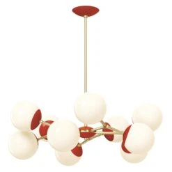 Color Crown Chandelier 32" 37 Color Crown Chandelier 32" -Cozy Light World 11 crown chandelier 32 brass ridinghoodred