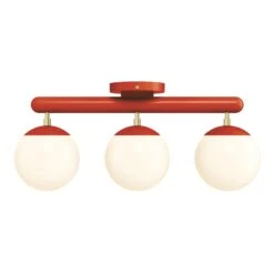 Color Icon 3 Flush Mount -Cozy Light World 11 icon flush mount 3 brass ridinghoodred