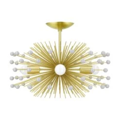 Color Beaded Urchin Flush Mount 20" -Cozy Light World 12 beaded urchin flush mount brass chalk