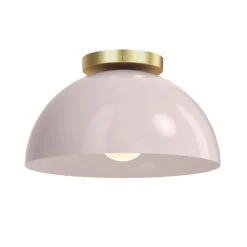 Color Hemi Flush Mount 12" -Cozy Light World 12 hemi flush mount 12 brass barely