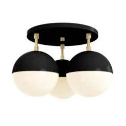 Color Ballsy Flush Mount -Cozy Light World 13 ballsy flush mount brass black
