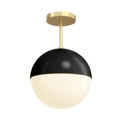 Color Lure Flush Mount 10" -Cozy Light World 13 lure flush mount 10 brass black