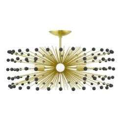 Color Beaded Urchin Flush Mount 27" -Cozy Light World 14 beaded urchin flush mount 27 brass black