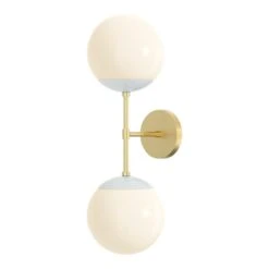 Color Cap Double Sconce 8" -Cozy Light World 2 cap double sconce 8 brass chalk