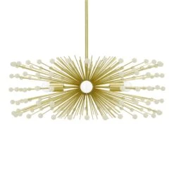 Color Beaded Urchin Chandelier 27" 30 Color Beaded Urchin Chandelier 27" -Cozy Light World 2 color beaded urchin chandelier 27 brass bone