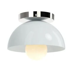 Color Hemi Flush Mount 8" -Cozy Light World 2 hemi flush mount 8 nickel chalk