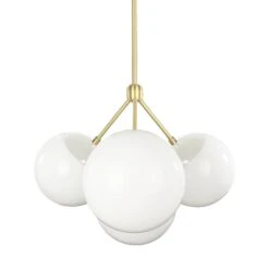Color Tetra Chandelier -Cozy Light World 2 tetra globe chandelier brass bone white