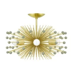 Color Beaded Urchin Flush Mount 20" -Cozy Light World 3 beaded urchin flush mount brass spa