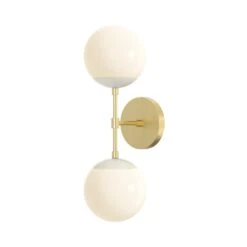 Color Cap Double Sconce 6" -Cozy Light World 3 cap double sconce 6 brass bone