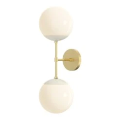 Color Cap Double Sconce 8" -Cozy Light World 3 cap double sconce 8 brass bone
