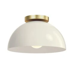 Color Hemi Flush Mount 12" -Cozy Light World 3 hemi flush mount 12 brass bone