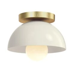 Color Hemi Flush Mount 8" -Cozy Light World 3 hemi flush mount 8 brass bone