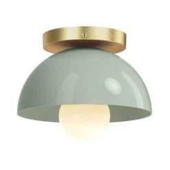 Color Hemi Flush Mount 8" -Cozy Light World 4 hemi flush mount 8 brass spa