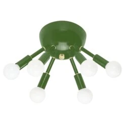 Color Sputnik Flush Mount -Cozy Light World 4 sputnik flush mount brass pythongreen