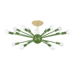 Color Elliptical Sputnik Flush Mount -Cozy Light World 4 sputnik flush mount elliptical brass pythongreen