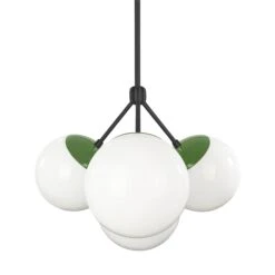 Color Tetra Chandelier -Cozy Light World 4 tetra globe chandelier black pythongreen white