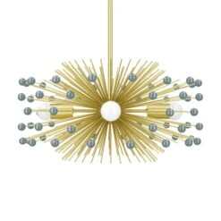 Color Beaded Urchin Chandelier 20" 28 Color Beaded Urchin Chandelier 20" -Cozy Light World 5 beaded urchin chandelier 20 brass lagoon