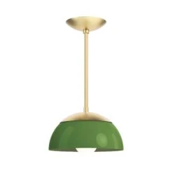 Color Cadbury Pendant 10" -Cozy Light World 5 cadburry pendant 10 brass pythongreen