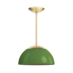 Color Cadbury Pendant 12" -Cozy Light World 5 cadburry pendant 12 brass pythongreen