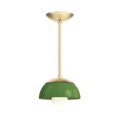 Color Cadbury Pendant 8" -Cozy Light World 5 cadburry pendant 8 brass pythongreen