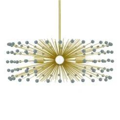 Color Beaded Urchin Chandelier 27" 33 Color Beaded Urchin Chandelier 27" -Cozy Light World 5 color beaded urchin chandelier 27 brass lagoon
