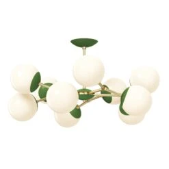 Color Crown Flush Mount 32" 33 Color Crown Flush Mount 32" -Cozy Light World 5 crown flush mount 32 brass pythongreen